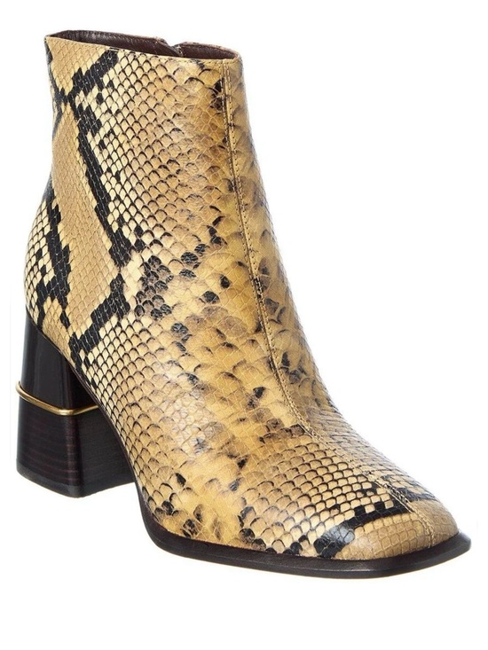 Tory Burch Shoes - NEW TORY BURCH SNAKE-EMBOSSED LEATHER BOOTIES